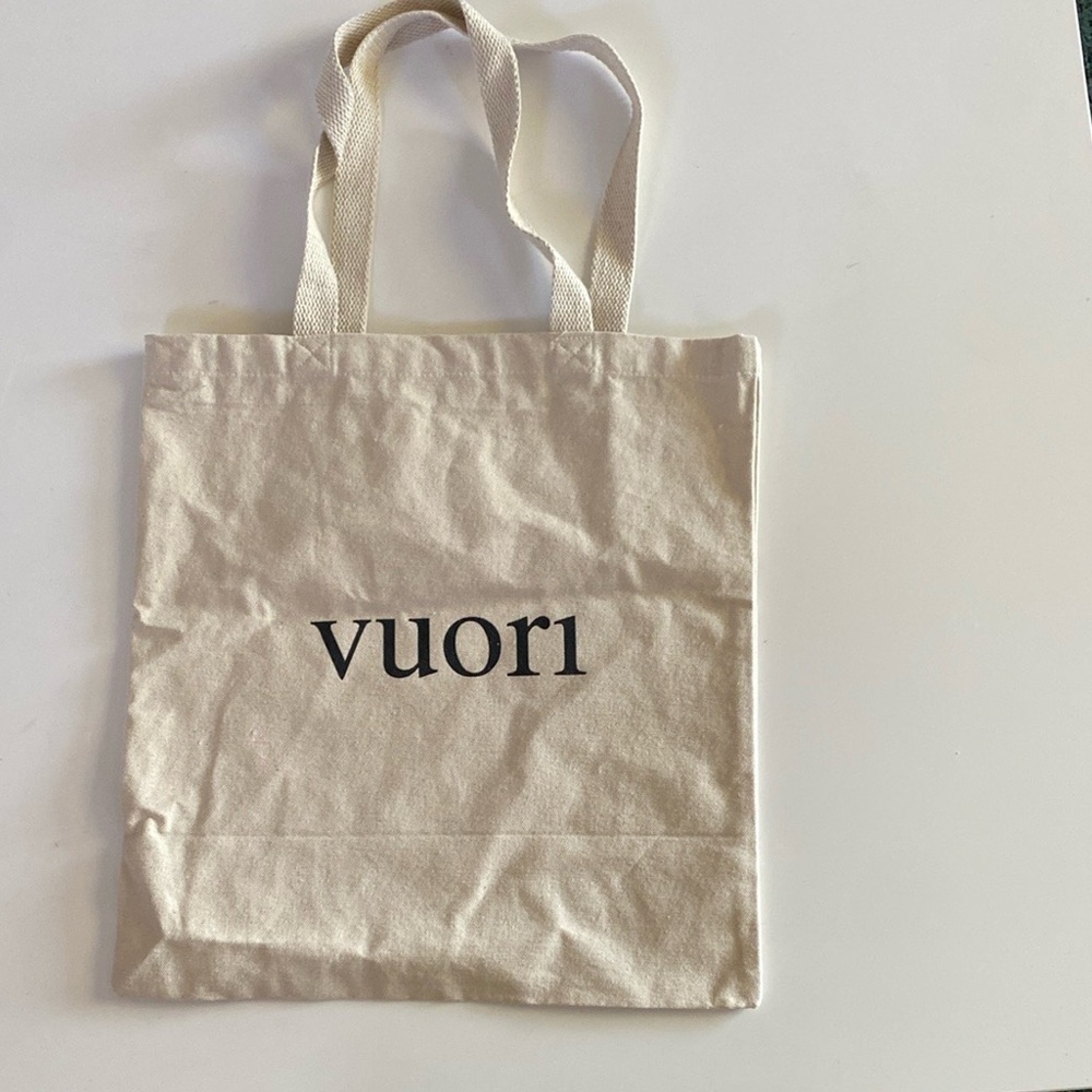 Vuori Cream Canvas Tote Bag. The Rise. The Shine.